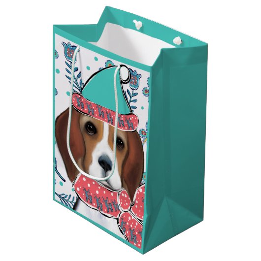 Beagle Medium Cadeauzakje (Voorkant Gekanteld)