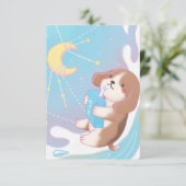 Beagle, melk en de maan bedankkaart (Staand voorkant)
