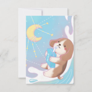 Beagle, melk en de maan bedankkaart