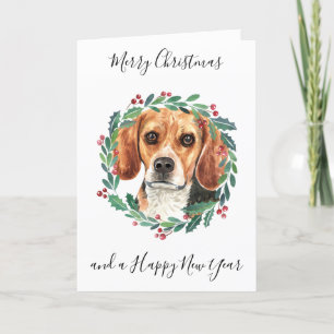 Beagle Merry Christmas Trendy Hond Feestdagen Kaart