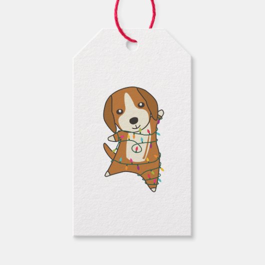 Beagle Merry Christmas Winter Animals Dog Cadeaulabel (Voorkant)