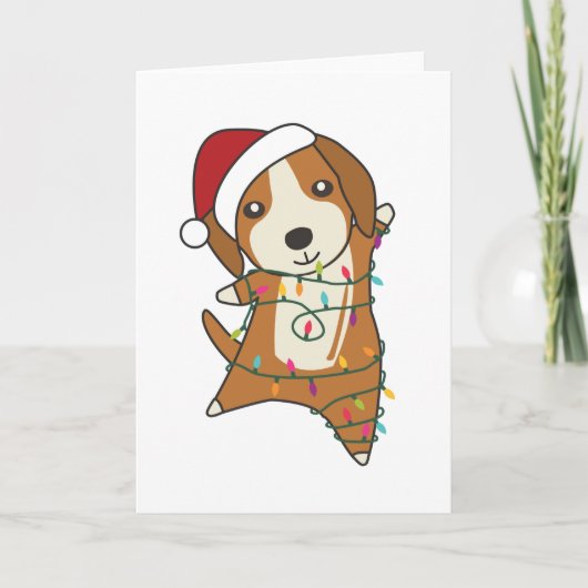 Beagle Merry Christmas Winter Animals Dog Kaart (Voorkant)