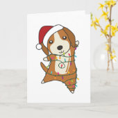 Beagle Merry Christmas Winter Animals Dog Kaart (Gele Bloem)