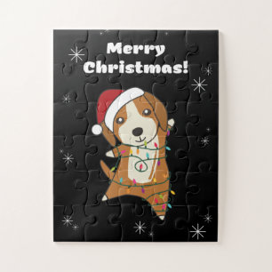 Beagle Merry Christmas Winter Animals Dog Legpuzzel