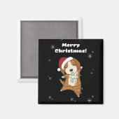 Beagle Merry Christmas Winter Animals Dog Magneet (Voorkant / Achterkant)