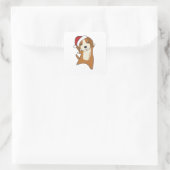 Beagle Merry Christmas Winter Animals Dog Vierkante Sticker (Tas)