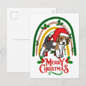 Beagle Merry Kerstmis Feestdagenkaart (Voorkant / Achterkant)