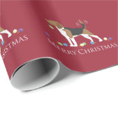Beagle Merry-kerstontwerp Cadeaupapier (Rol Hoek)