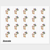 Beagle Merry Winter Animal Dog Vierkante Sticker (Vel)