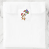 Beagle Merry Winter Animal Dog Vierkante Sticker (Tas)