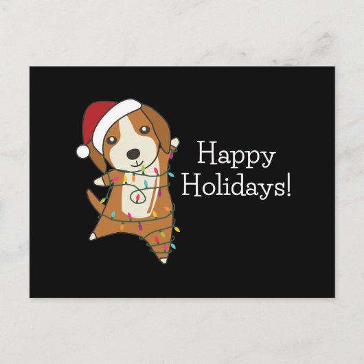 Beagle Merry Winter Animals Dog Briefkaart (Voorkant)