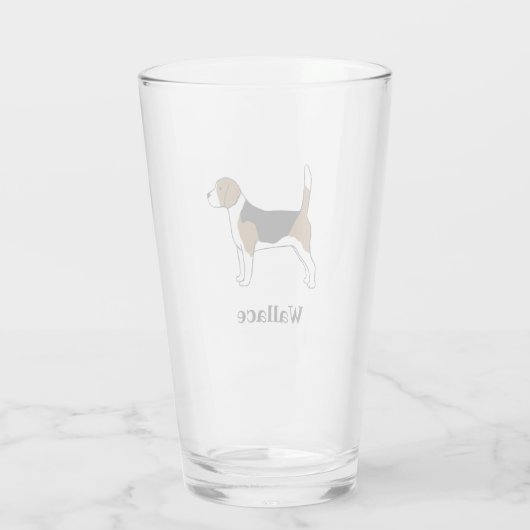 Beagle met aangepaste tekst | Hondenliefhebber op  Glas (Achterkant)