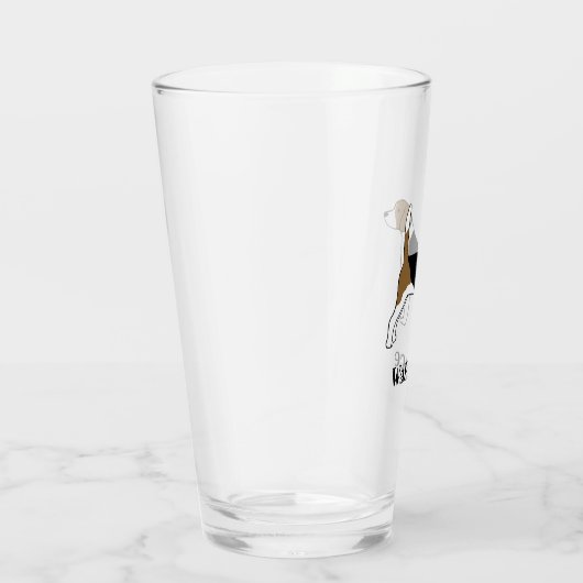 Beagle met aangepaste tekst | Hondenliefhebber op  Glas (Rechts)