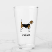 Beagle met aangepaste tekst | Hondenliefhebber op  Glas (Voorkant)