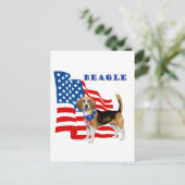 Beagle met Amerikaanse vlag Briefkaart (Staand voorkant)