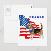 Beagle met Amerikaanse vlag Briefkaart (Voorkant / Achterkant)