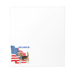 Beagle met Amerikaanse vlag Notitieblok