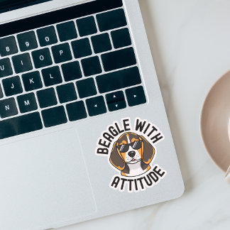 Beagle Met Attitude Hond Draagt Zonnebril Sticker