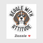 Beagle Met Attitude Hond Draagt Zonnebril Sticker (Vel)