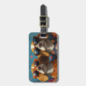 Beagle met hart Rozen Valentijnsdag Bagagelabel (Voorkant verticaal)