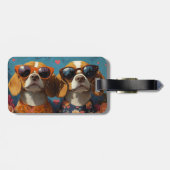 Beagle met Hartrozen Valentijnsdag Bagagelabel (Achterkant horizontaal)