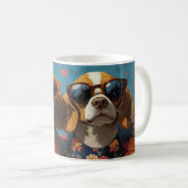 Beagle met Hartrozen Valentijnsdag Koffiemok (Voorkant rechts)