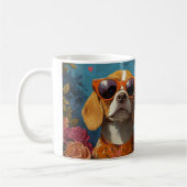 Beagle met Hartrozen Valentijnsdag Koffiemok (Links)