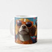 Beagle Met Hartrozen Valentijnsdag Koffiemok (Voorkant links)