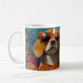 Beagle Met Hartrozen Valentijnsdag Koffiemok (Links)
