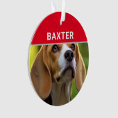 Beagle met hondennaam en foto Kerstmis Ornament (voorkant)