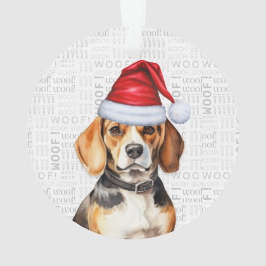 Beagle met hondennaam en foto Kerstmis Ornament (achterkant)