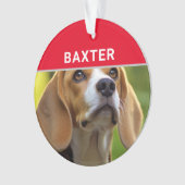 Beagle met hondennaam en foto Kerstmis Ornament (voorkant)