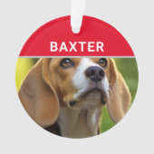 Beagle met hondennaam en foto Kerstmis Ornament (voorkant)
