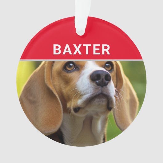 Beagle met hondennaam en foto Kerstmis Ornament (voorkant)