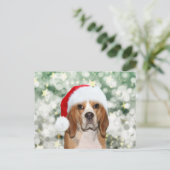 Beagle met kerstkerstmis briefkaart (Staand voorkant)