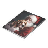 Beagle Met Kerstman Festieve Kerst Notitieblok (Linkerzijde)