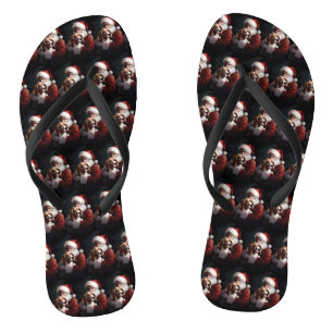 Beagle met kerstman Festieve Kerstmis Teenslippers