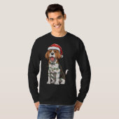 Beagle met kerstmuts thema Beagle liefde T-shirt (Voorkant volledig)