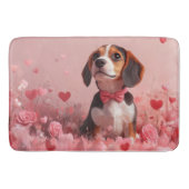 Beagle met Rozen - Valentijnsdag Badmat (Voorkant)