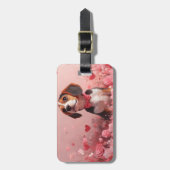 Beagle met Rozen - Valentijnsdag Bagagelabel (Voorkant verticaal)