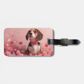 Beagle met Rozen - Valentijnsdag Bagagelabel (Achterkant horizontaal)