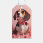 Beagle met Rozen - Valentijnsdag Cadeaulabel (Achterkant)