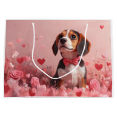 Beagle met Rozen - Valentijnsdag Groot Cadeauzakje (Voorkant)
