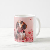 Beagle met Rozen - Valentijnsdag Koffiemok (Voorkant rechts)
