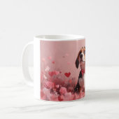 Beagle met Rozen - Valentijnsdag Koffiemok (Voorkant links)