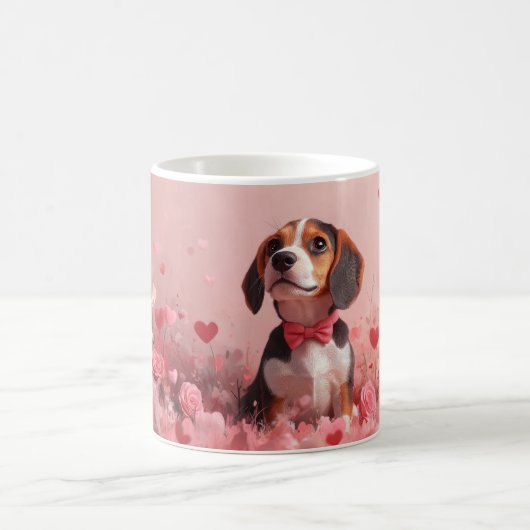 Beagle met Rozen - Valentijnsdag Koffiemok (Center)