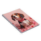 Beagle met rozen - Valentijnsdag Notitieboek (Rechterzijde)