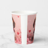 Beagle met Rozen - Valentijnsdag Papieren Bekers (Rechts)