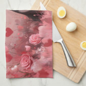 Beagle met Rozen - Valentijnsdag Theedoek (Quarter Fold)