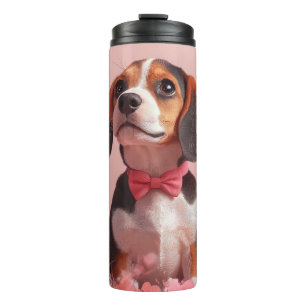 Beagle met Rozen - Valentijnsdag Thermosbeker